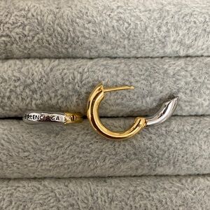 Balenciaga Two-Tone Gold and Silver Earrings
